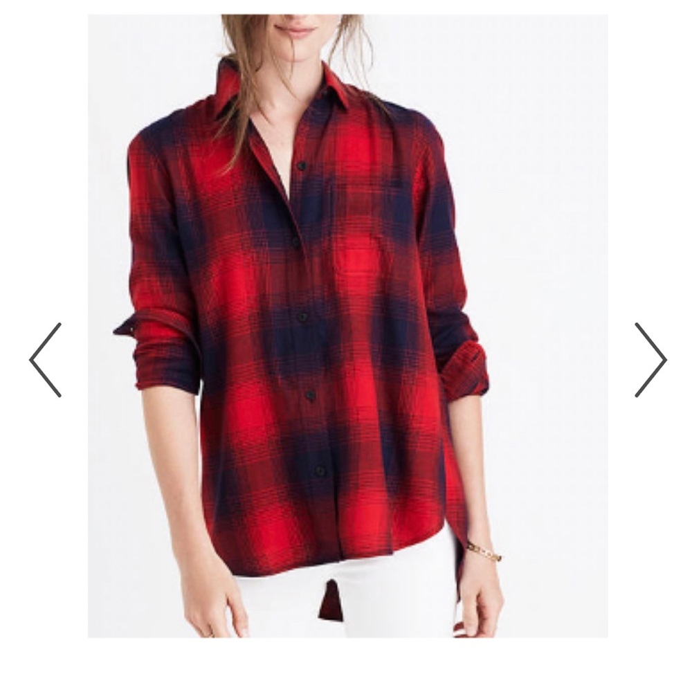 Madewell Classic Ex Boyfriend Plaid Flannel  M